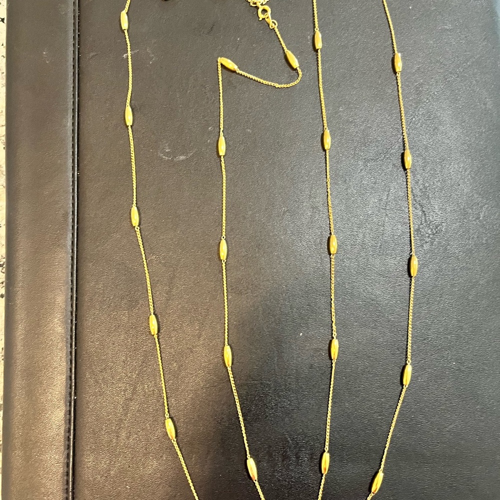 Beaded gold tone necklaces Approximately 54  long